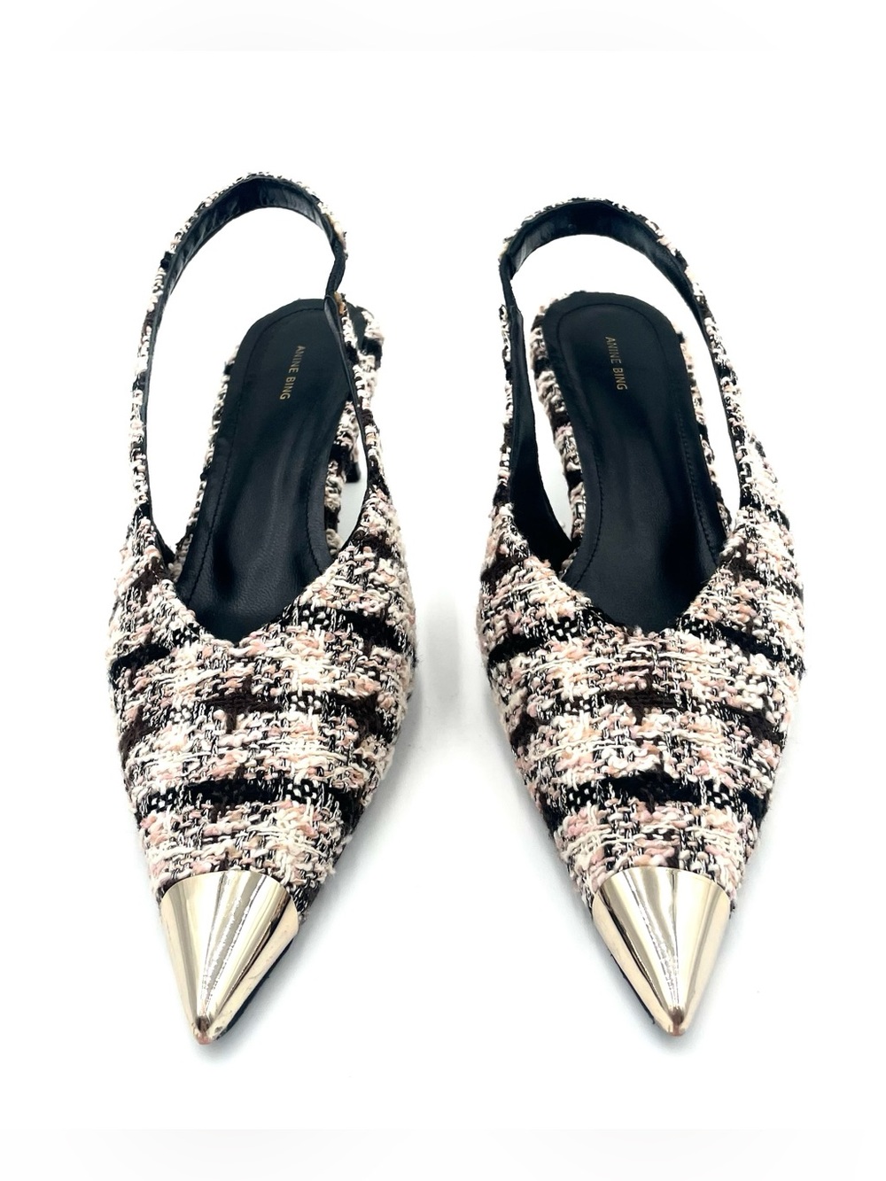 Anine Bing Tweed Slingback Heels Size 40